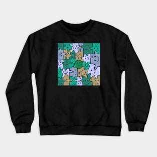 Friendly Face Puzzle Pieces - Green Crewneck Sweatshirt